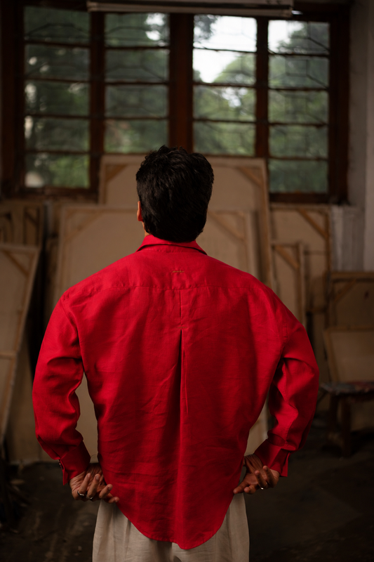 Simple Untitled Shirt: 火/Huǒ — Red