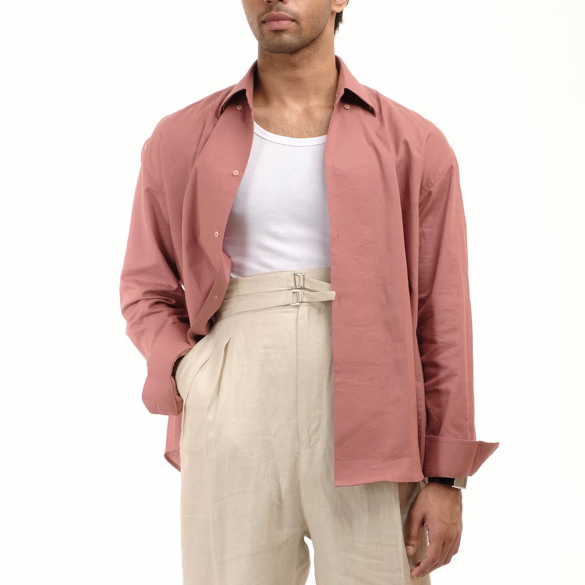Simple Trousers: Double Fronts Loops in White
