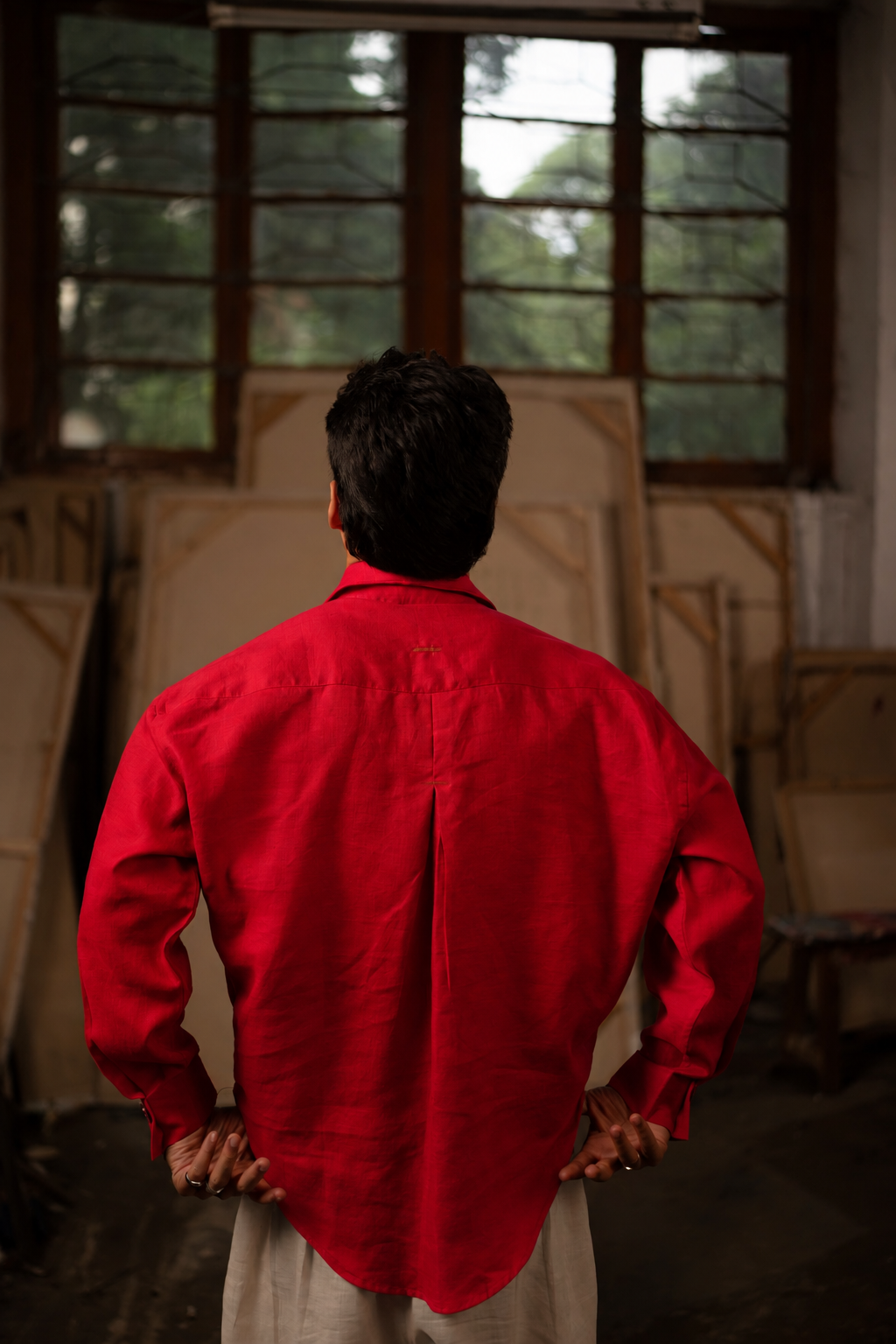 Simple Untitled Shirt: 火/Huǒ — Red