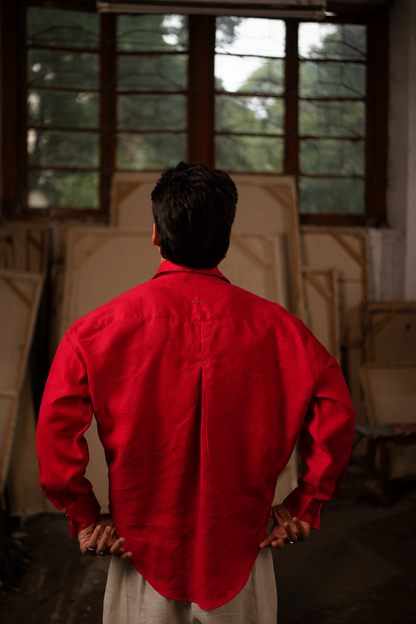 Simple Untitled Shirt: 火/Huǒ — Red