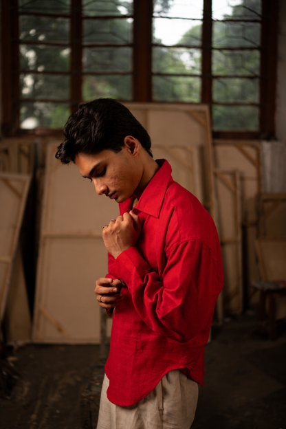 Simple Untitled Shirt: 火/Huǒ — Red