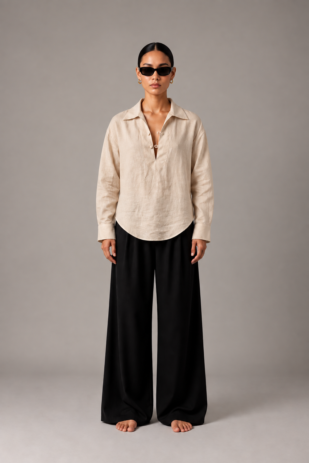 Simple Untitled Shirt: 金/Jīn — Porcelain