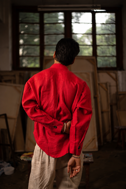 Simple Sunday Shirt: 火/Huǒ — Red