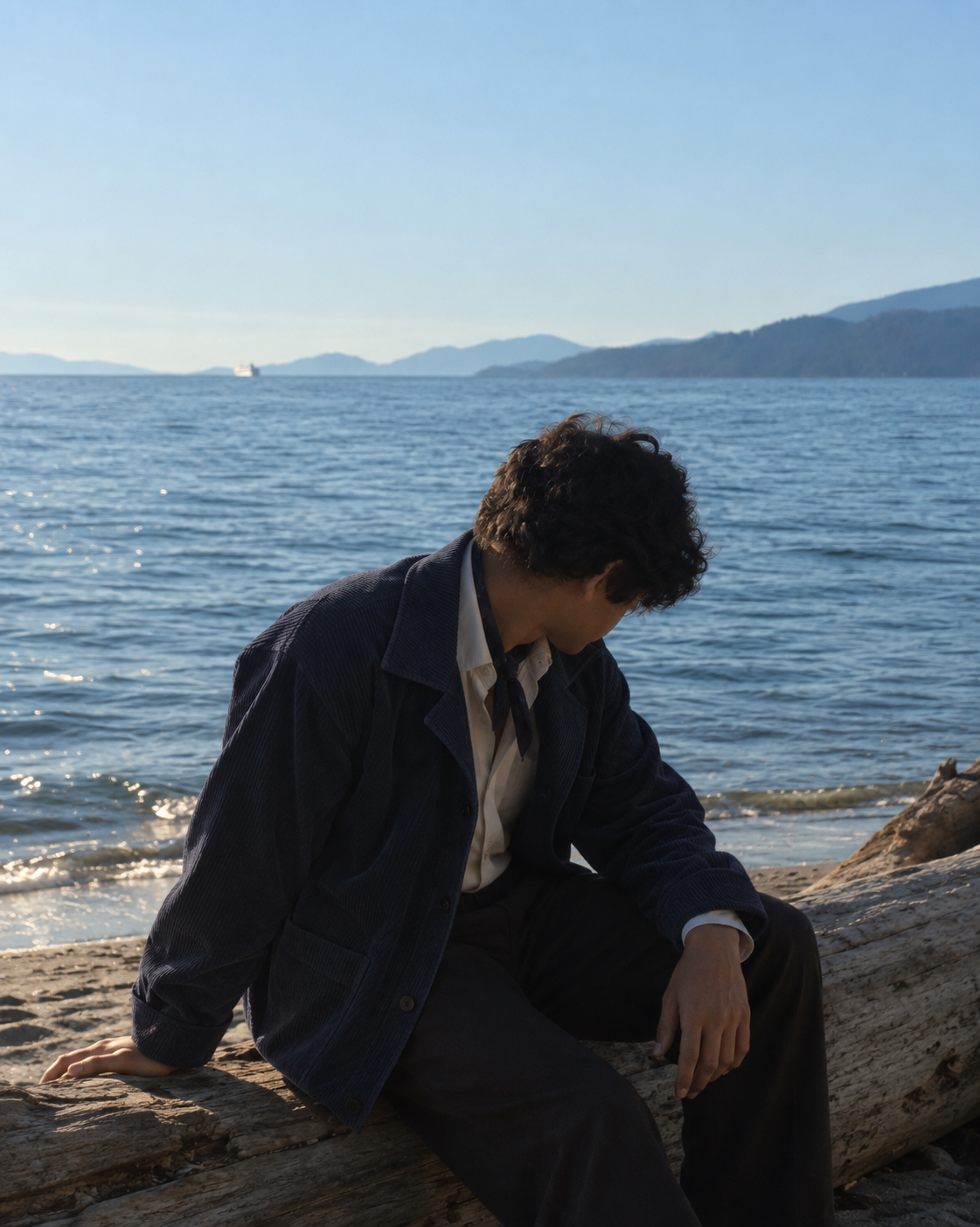 Simple Jacket in Neptune Carduroy