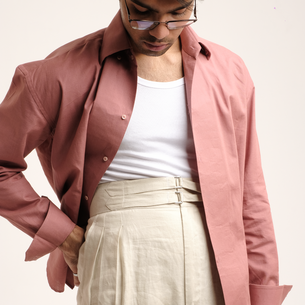 Simple Trousers: Double Fronts Loops in White