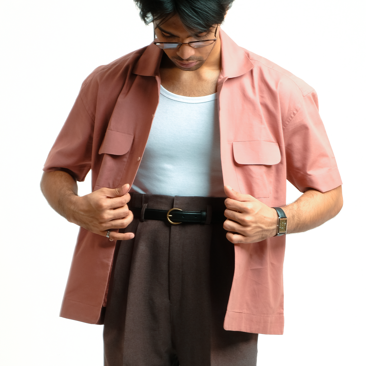 Baker Shirt: Salmon
