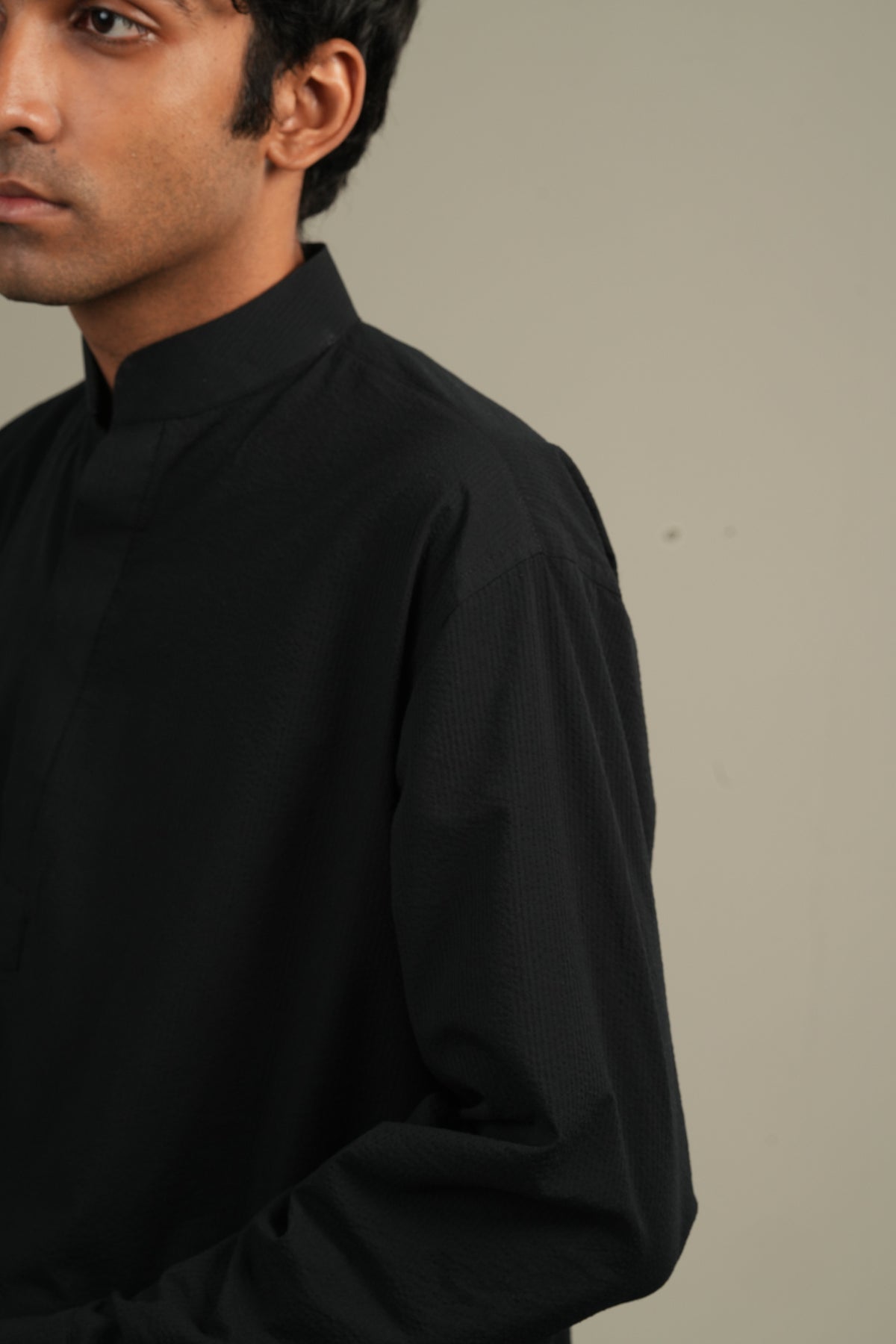 ছায়া- Black Seersucker Kurta