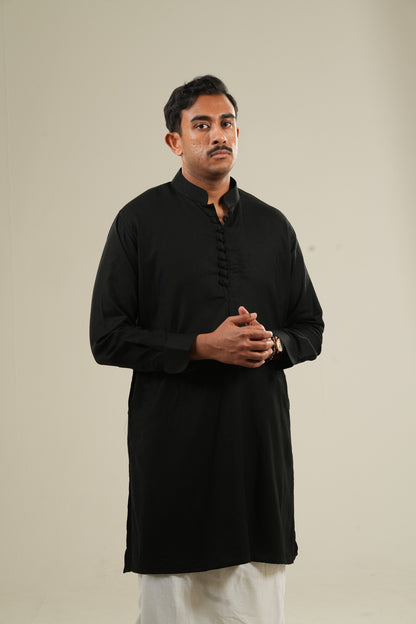 রাত্রি - Black Linen Kurta