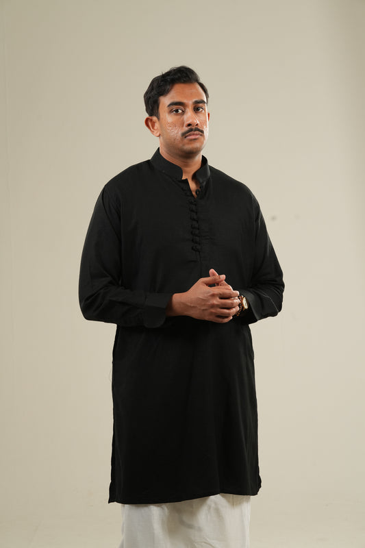 রাত্রি - Black Linen Kurta