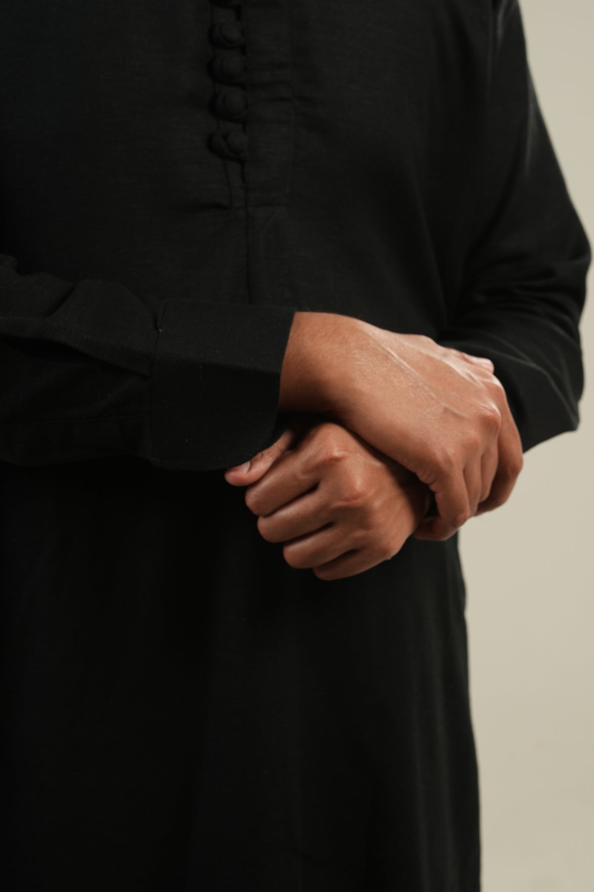 রাত্রি - Black Linen Kurta