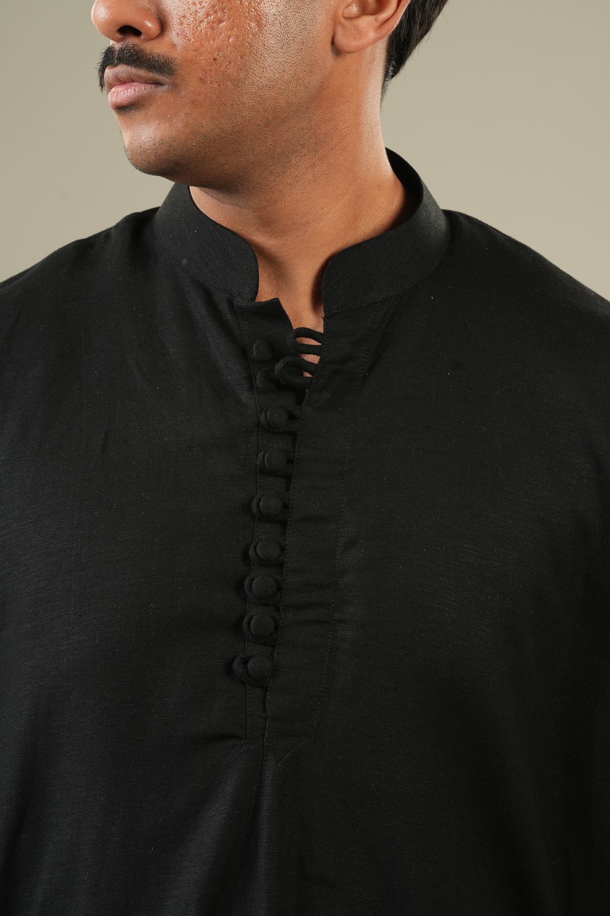 রাত্রি - Black Linen Kurta