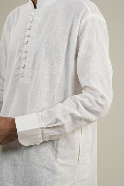 প্রভাত - White Linen Kurta
