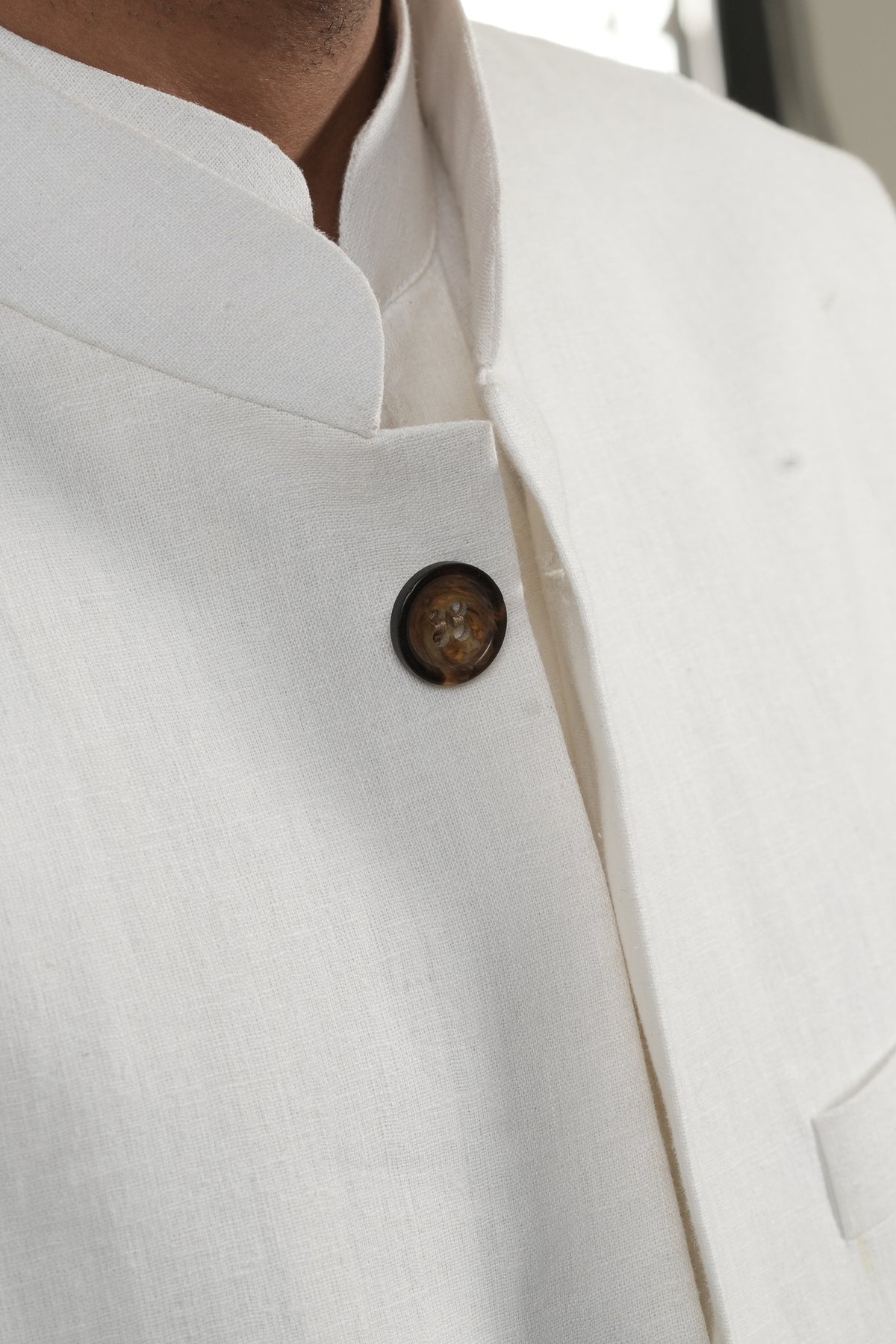 আলো- White Linen Waistcoat