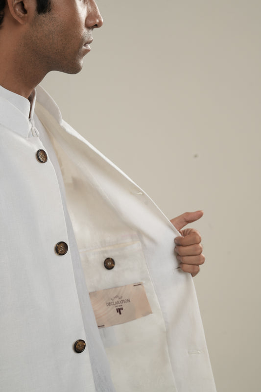 আলো- White Linen Waistcoat